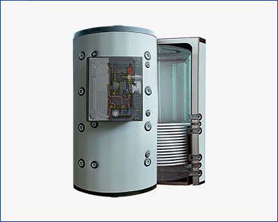 ECO PLUS - Accumulatore termico combinato per riscaldamento e produzione sanitaria con modulo esterno